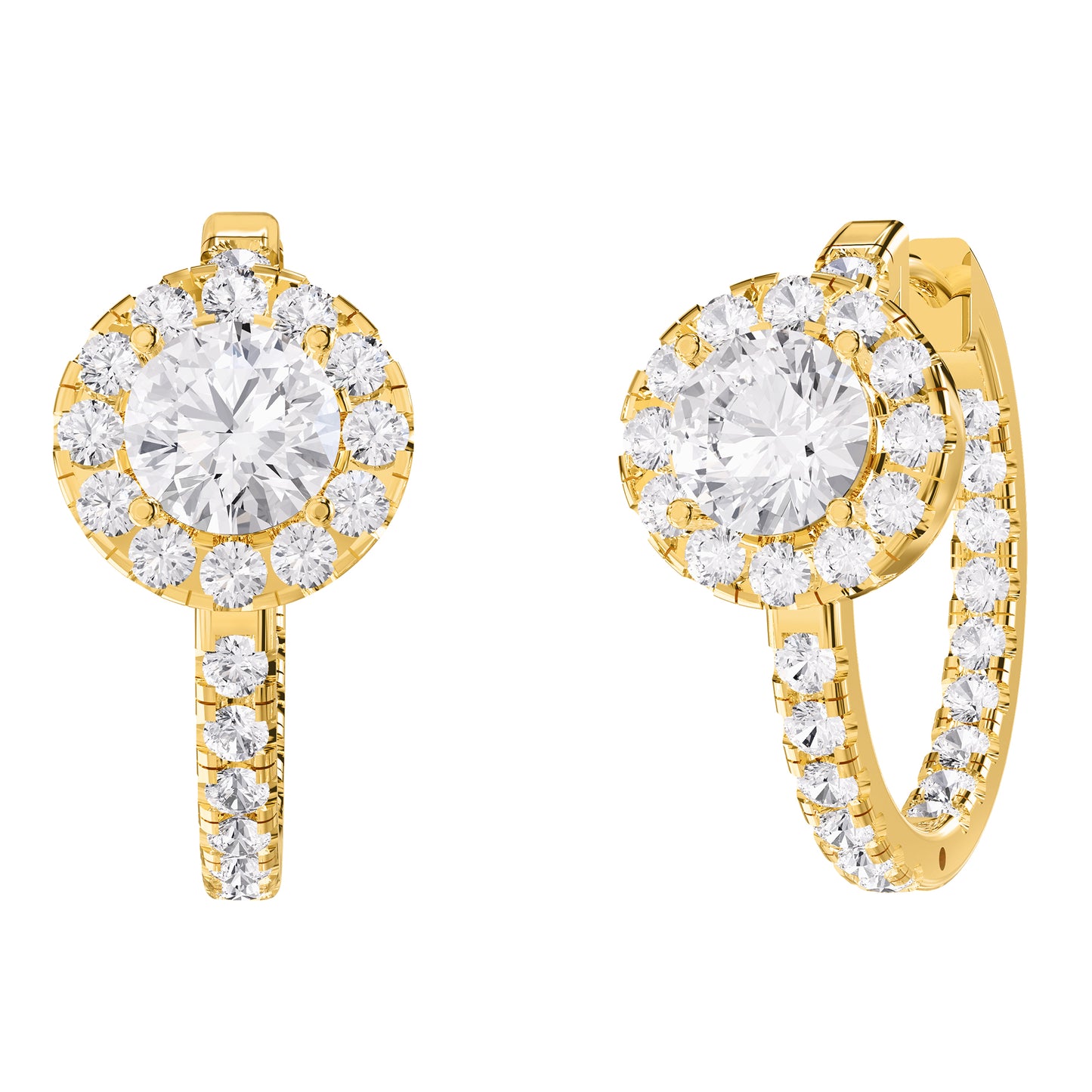 2.80 Carat Lab Grown Diamond Hoop Earrings