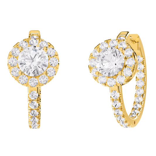 2.80 Carat Lab Grown Diamond Hoop Earrings