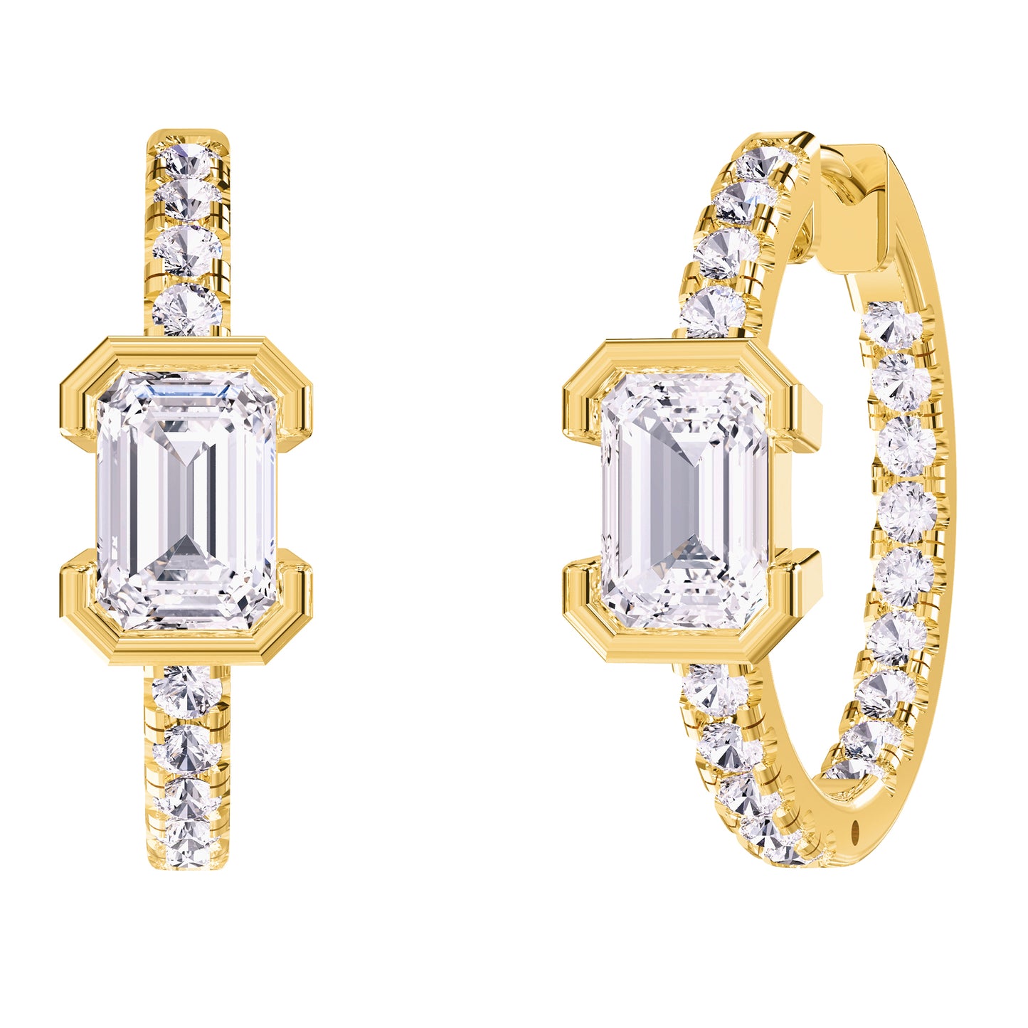 2.75 Carat Lab Grown Diamond Hoop Earrings