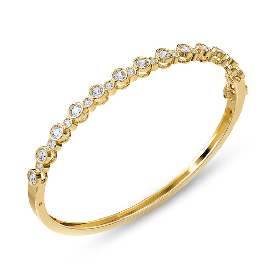 2 Carat Lab Grown Diamond Bangle Bracelet 7"