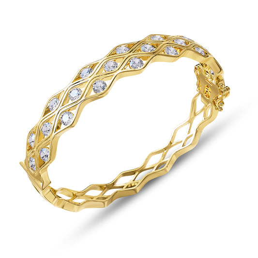 4.50 Carat Lab Grown Diamond Bangle Bracelet 7"