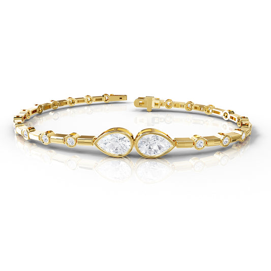 2.5 Carat Lab Grown Diamond Bangle Bracelet 7"