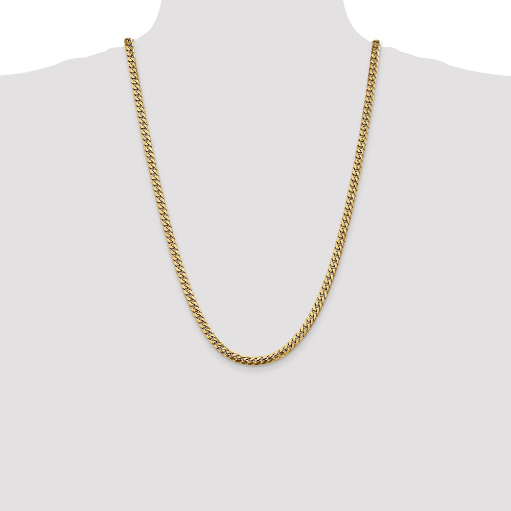 14k Yellow Gold 5mm Solid Miami Cuban Chain Necklace