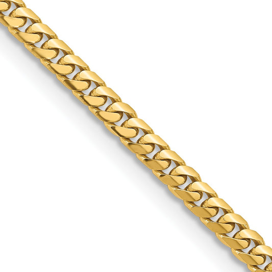 14k Yellow Gold 5mm Solid Miami Cuban Chain Necklace