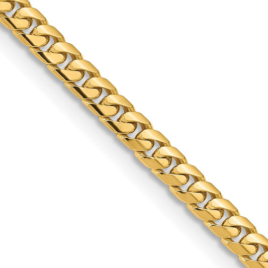 14k Yellow Gold 5.5mm Solid Miami Cuban Chain Necklace