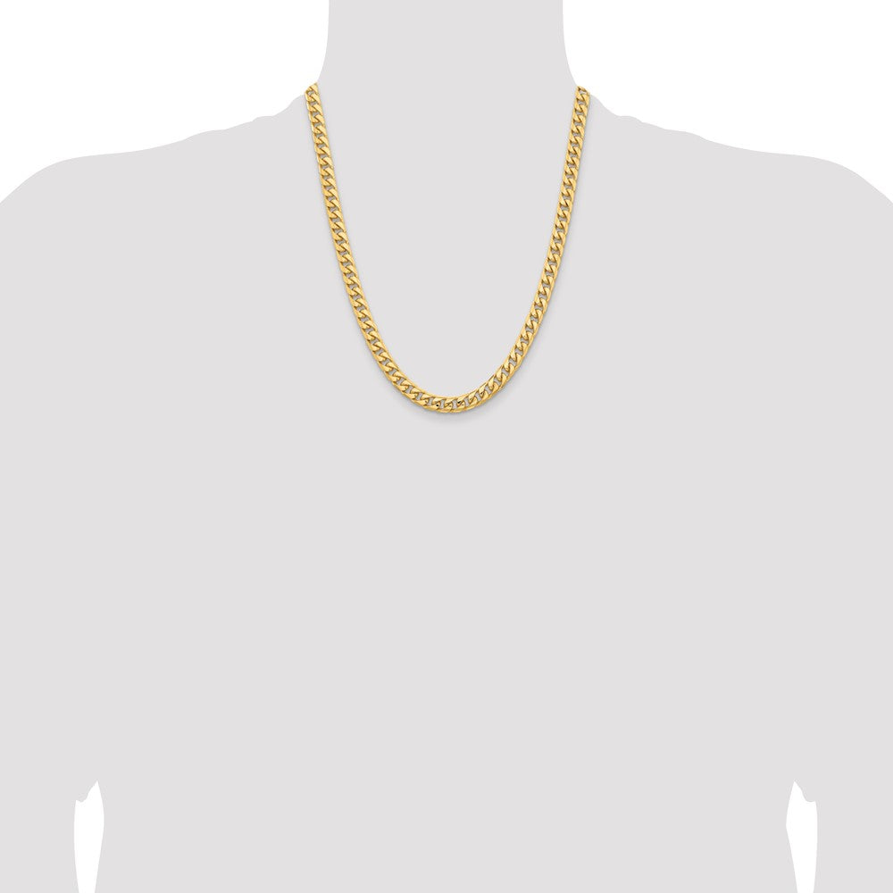 14k Yellow Gold 6.75mm Solid Miami Cuban Chain Necklace