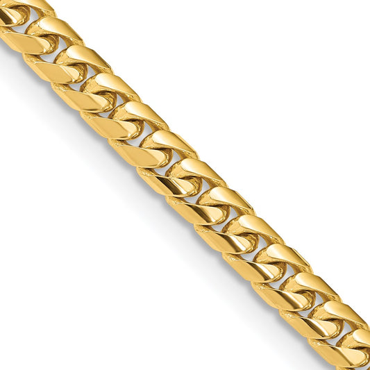 14k Yellow Gold 6.75mm Solid Miami Cuban Chain Necklace