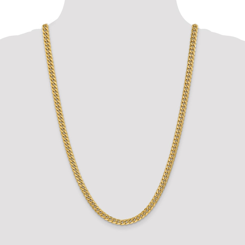 14k Yellow Gold 6mm Semi-Solid Miami Cuban Chain Necklace