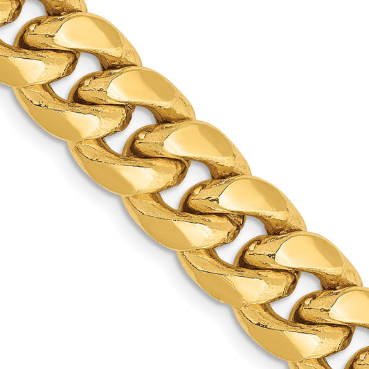 14k Yellow Gold 9.3mm Semi-Solid Miami Cuban Chain Necklace