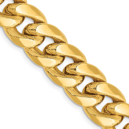 14k Yellow Gold 11mm Semi-Solid Miami Cuban Chain Necklace