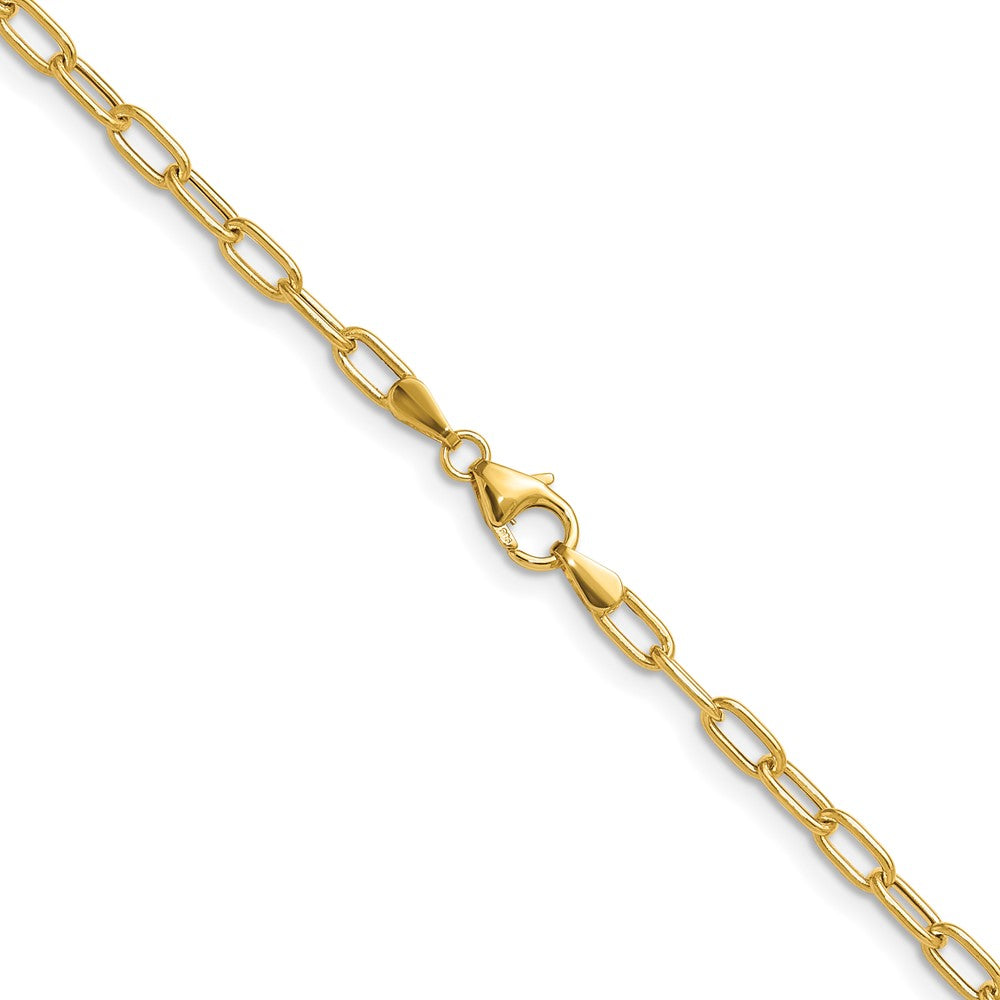 14k Yellow Gold 3.0mm Semi-Solid Paperclip Chain Necklace