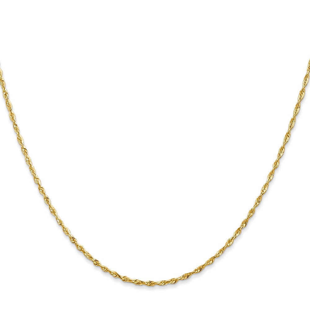 10k Yellow Gold 2.5mm Diamond-Cut Lightweight Rope Chain Necklace