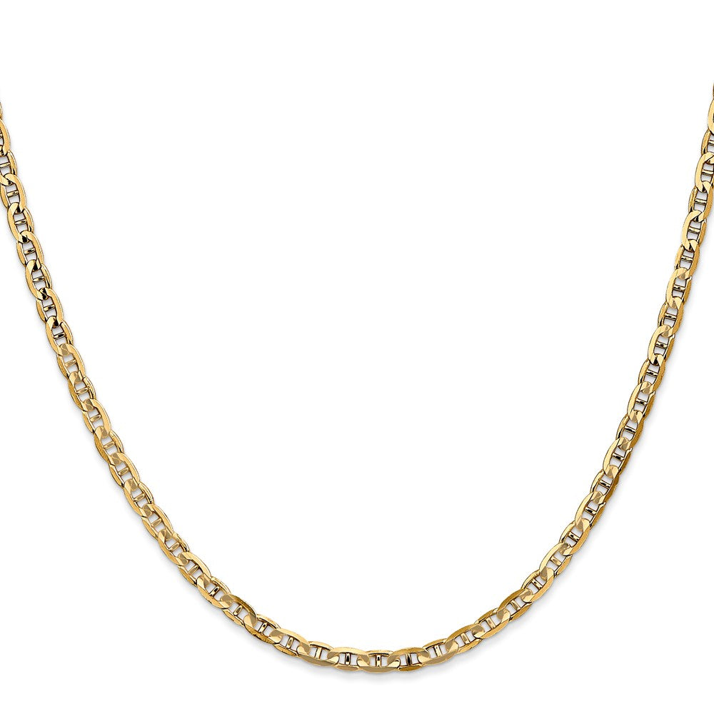 10k Yellow Gold 3mm Concave Anchor Chain Necklace
