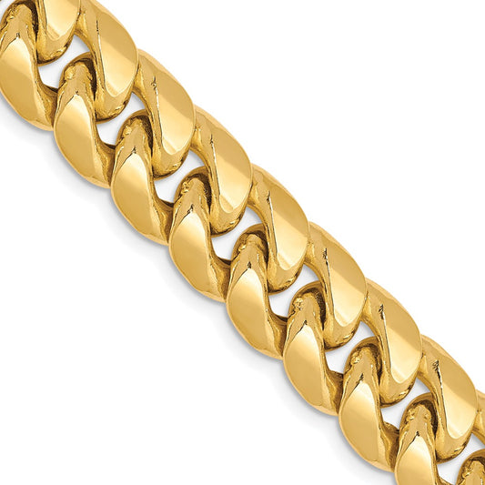 10k Yellow Gold Semi-Solid 9.3mm Miami Cuban Chain Necklace