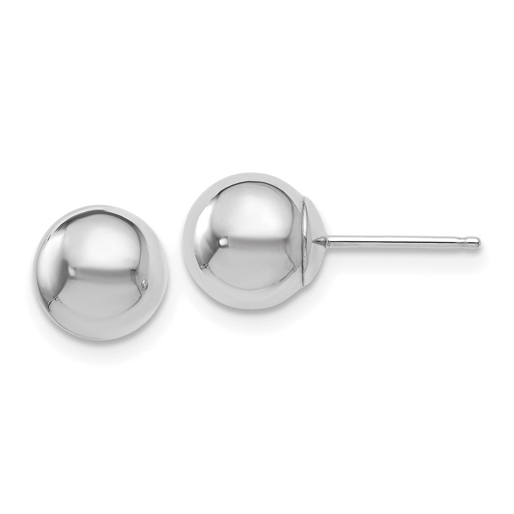 14K White Gold Polished 7mm Ball Stud Earrings