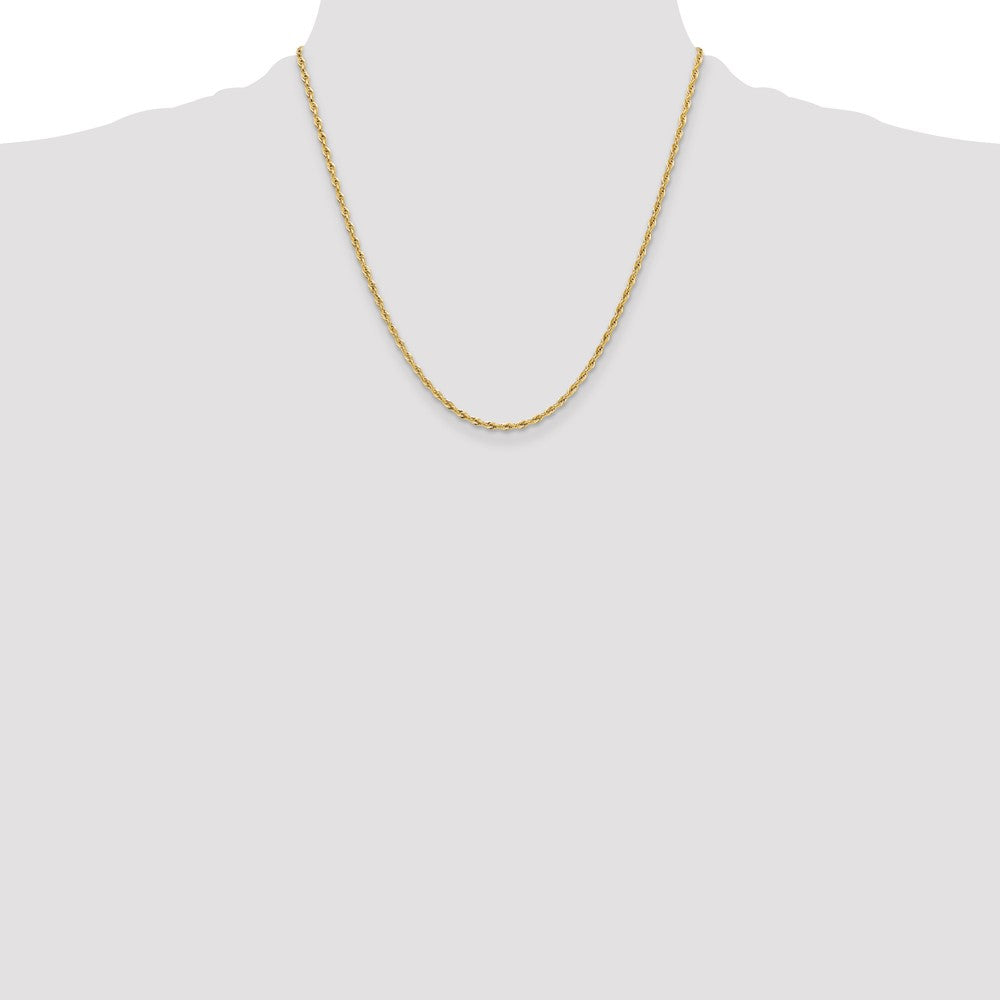 14ky 2.5mm Semi-Solid Rope Chain Necklace