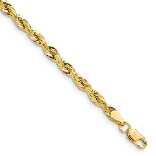 14ky 3.5mm Semi-Solid Rope Chain Necklace