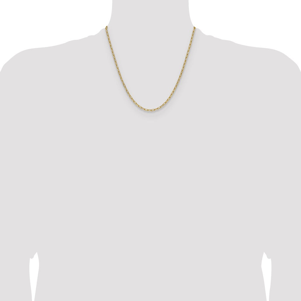 14k Yellow Gold 3.0mm Semi-Solid Beveled Paperclip Chain Necklace