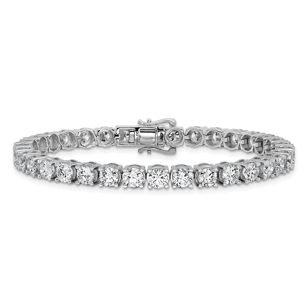 14K White Gold Certified Lab Grown Diamond Tennis Bracelet 7"