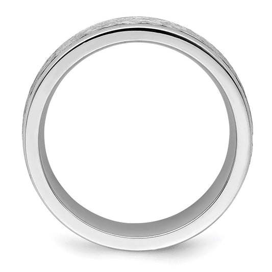 Cobalt Brushed and Polished Hammered Center 7mm Band Ring
