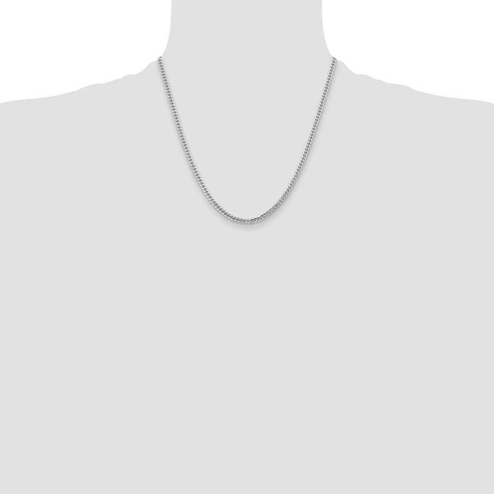 14k White Gold 3.5mm Solid Miami Cuban Chain Necklace