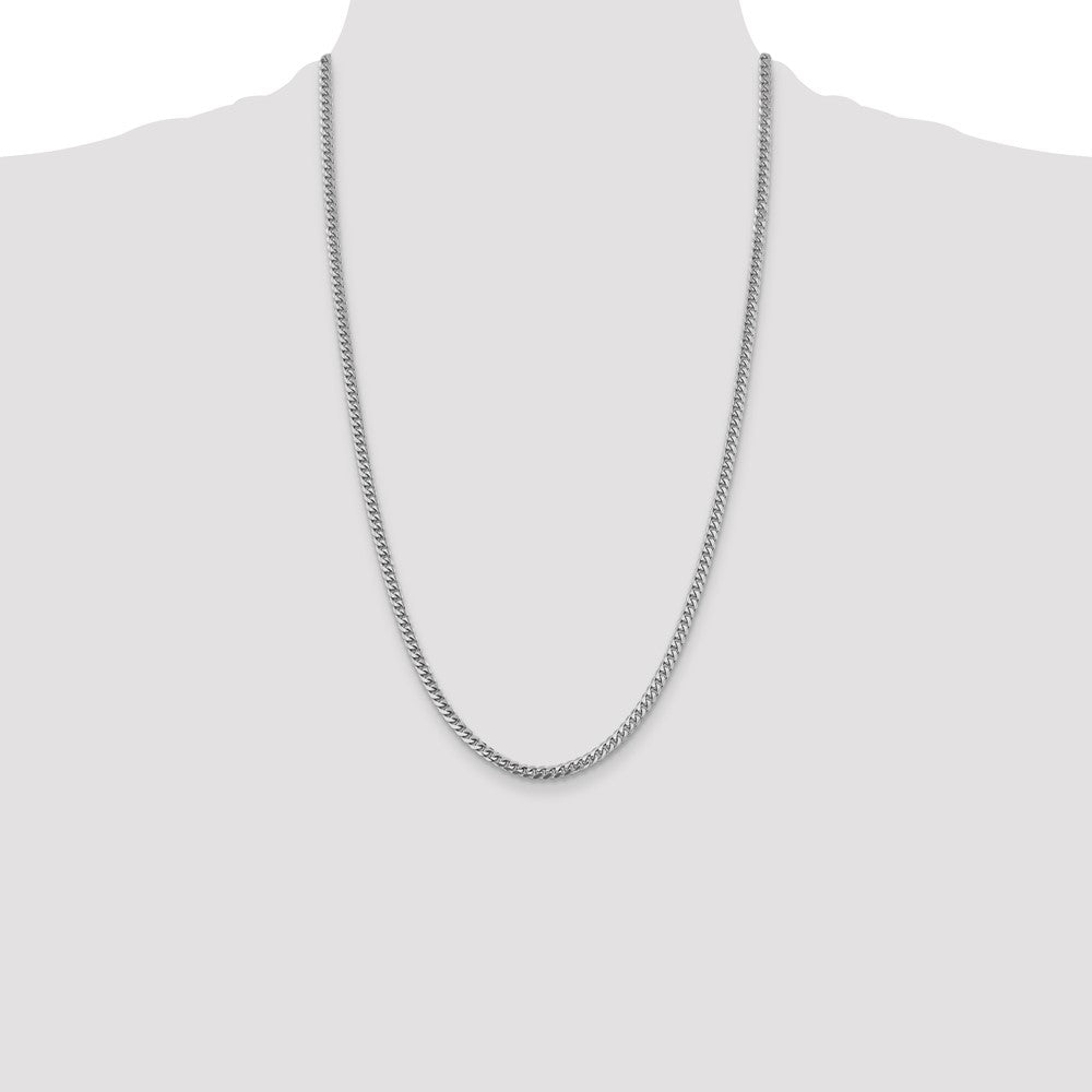 14k White Gold 4.25mm Solid Miami Cuban Chain Necklace