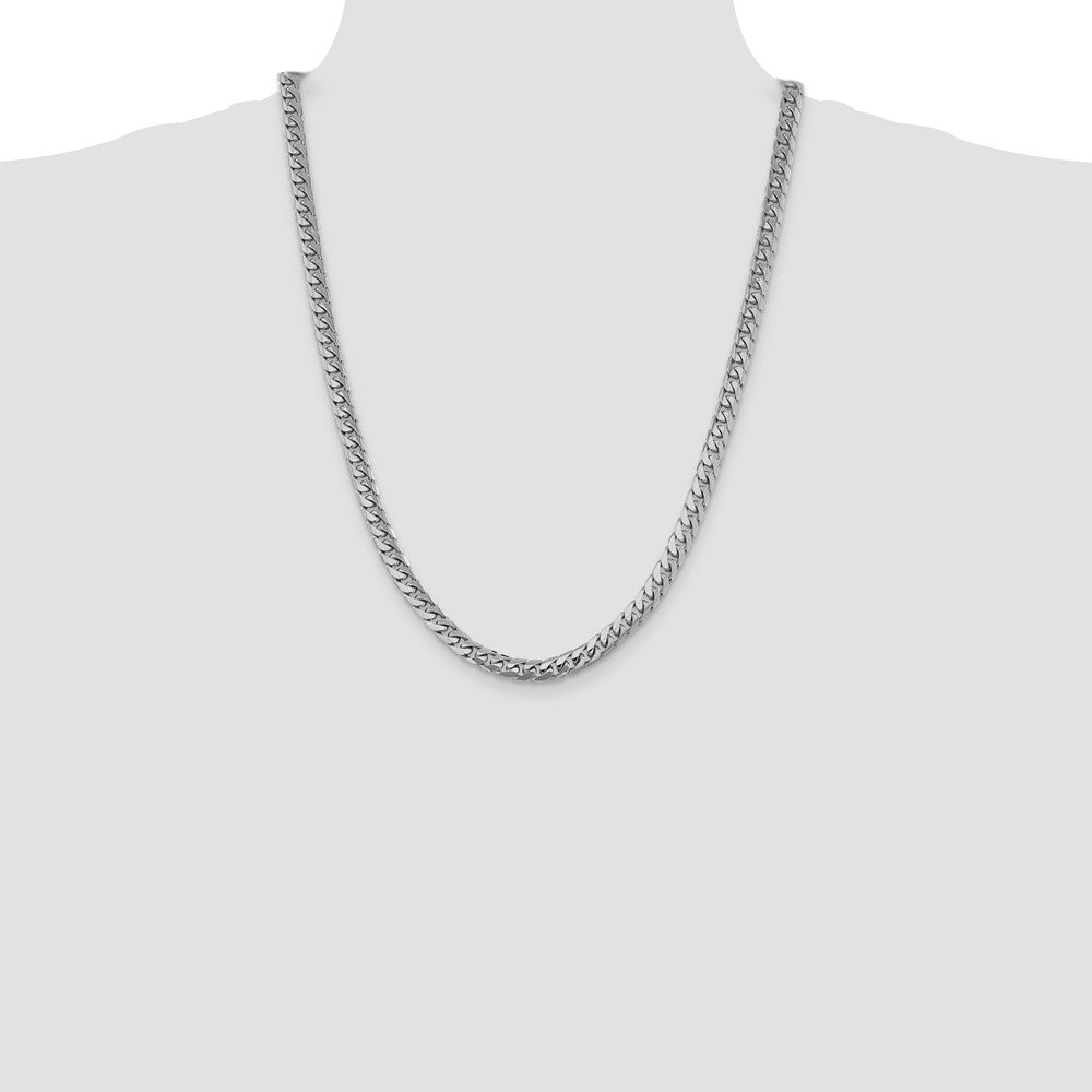 14k White Gold 6.25mm Solid Miami Cuban Chain Necklace