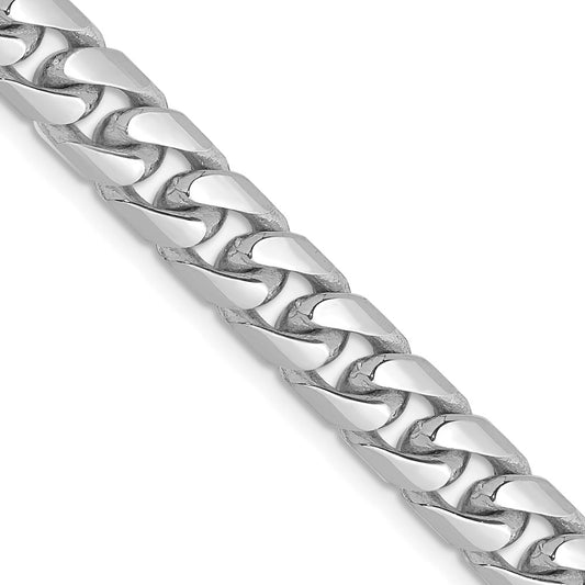 14k White Gold 6.25mm Solid Miami Cuban Chain Necklace