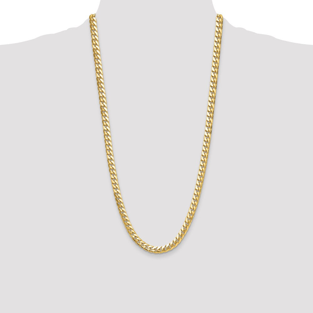 14k Yellow Gold 8mm Solid Miami Cuban Chain Necklace