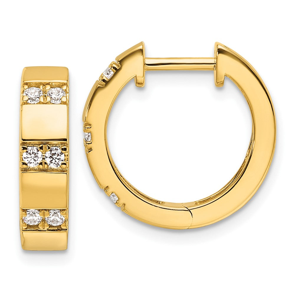14k Yellow Gold 1/3 carat Lab Grown Diamond Hinged Hoop Earrings VS/SI, G