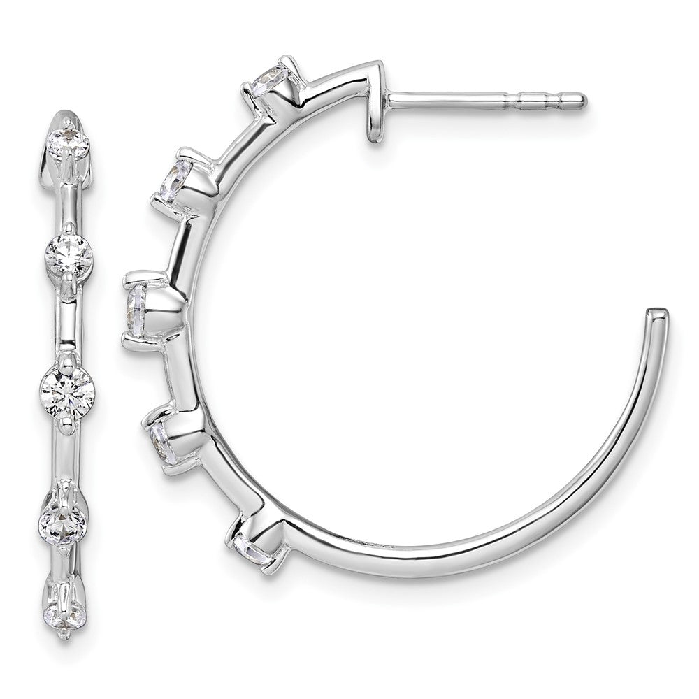 14k White Gold 3/8 carat Lab Grown Diamond C-Hoop Post Earrings VS/SI, G