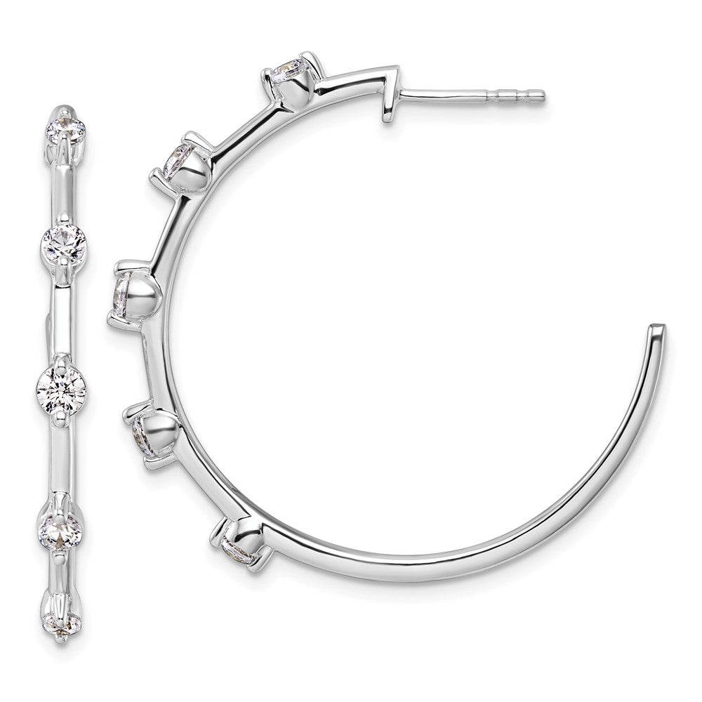 14k White Gold 3/4 carat Lab Grown Diamond C-Hoop Post Earrings VS/SI, G