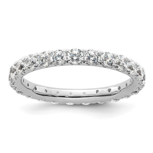 14k Gold 2 carat Round Cut Diamond Eternity Band Ring Clarity- I1, Color- G-I