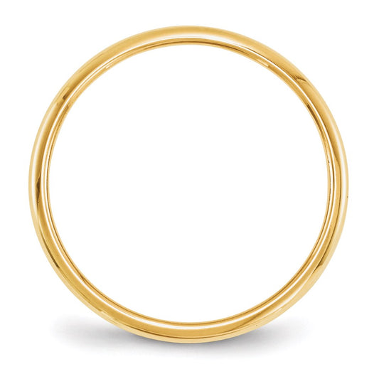 14k Yellow Gold 2mm Half Round Wedding Band Ring