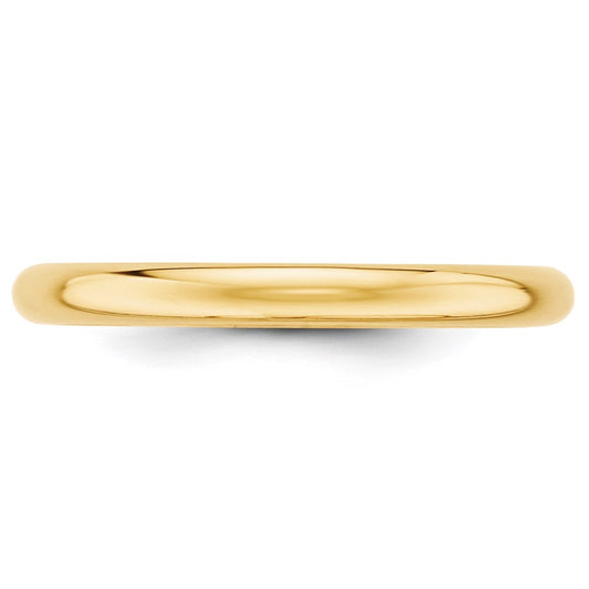 14k Yellow Gold 2.5mm Half Round Wedding Band Ring