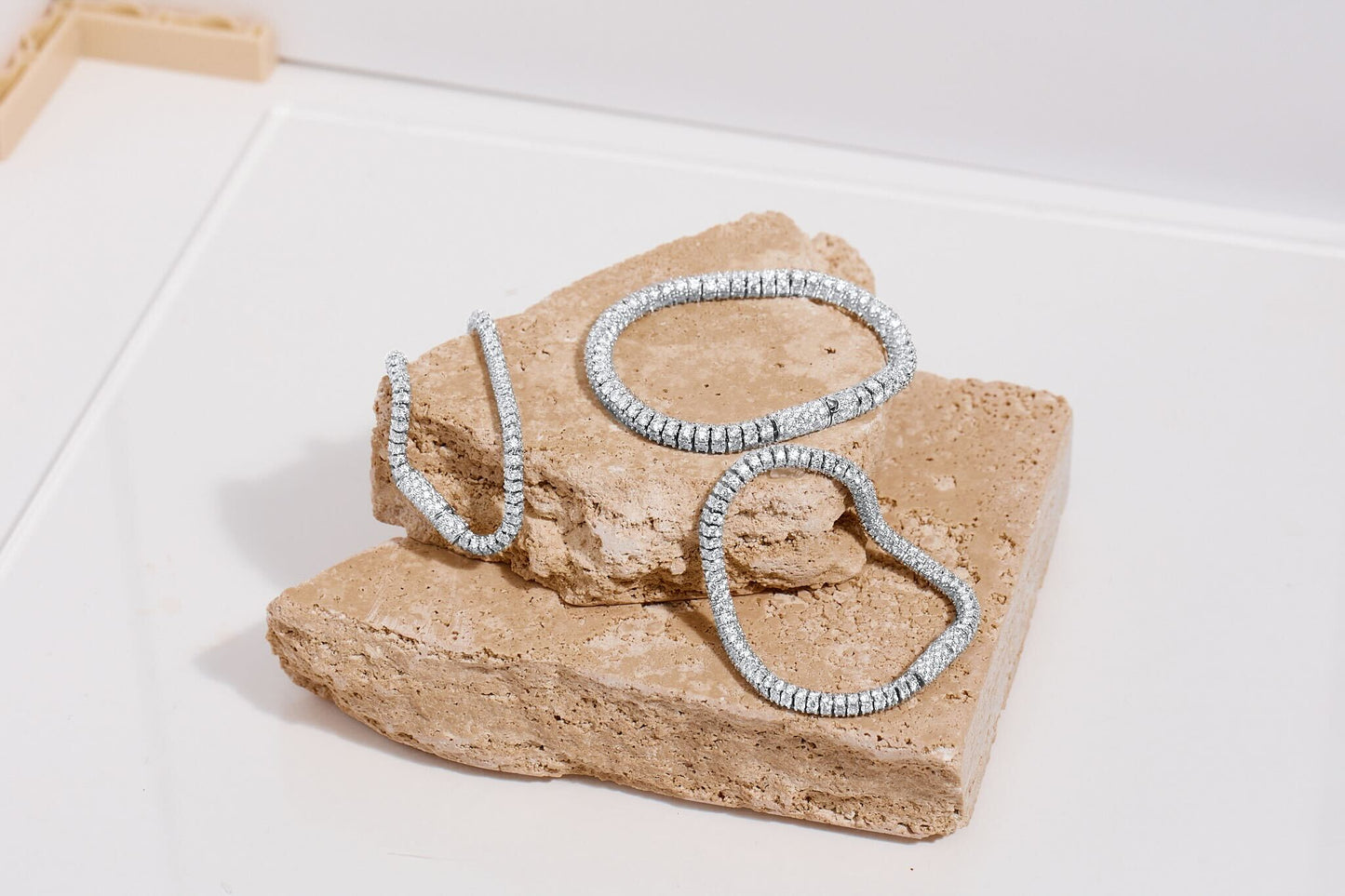 14k White Gold Round Cut Lab Grown Diamond Fancy Tennis Bracelet VS Clarity, E-F Color