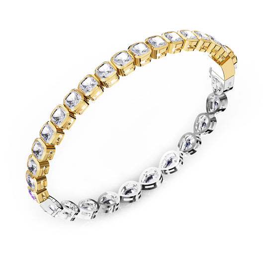 12.50 Carat Lab Grown Lab Grown Diamond Bangle Bracelet 7"
