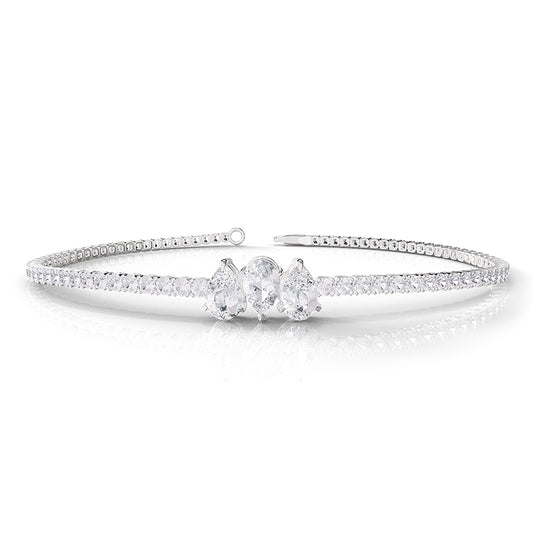 2.70 Carat Lab Grown Diamond Bangle Bracelet 7"