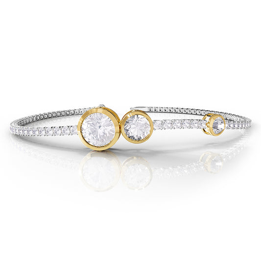 3.5 Carat Lab Grown Diamond Bangle Bracelet 7"