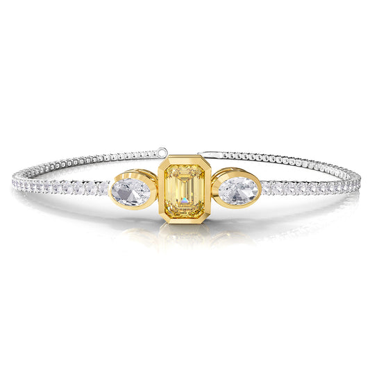 4 Carat Lab Grown Diamond & Yellow Citrine Bracelet 7"