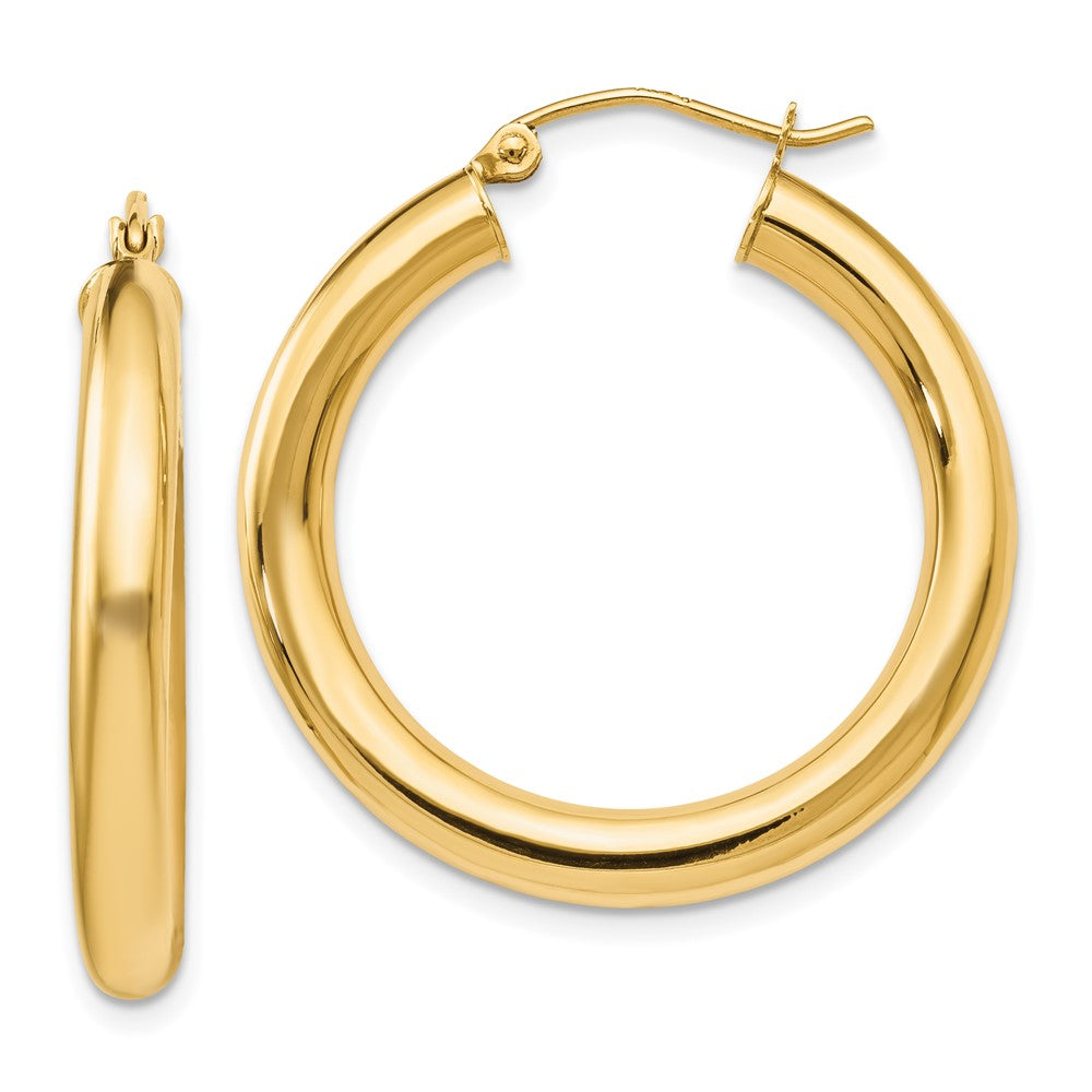 14k Yellow Gold Polished Lightweight Hoop Earrings