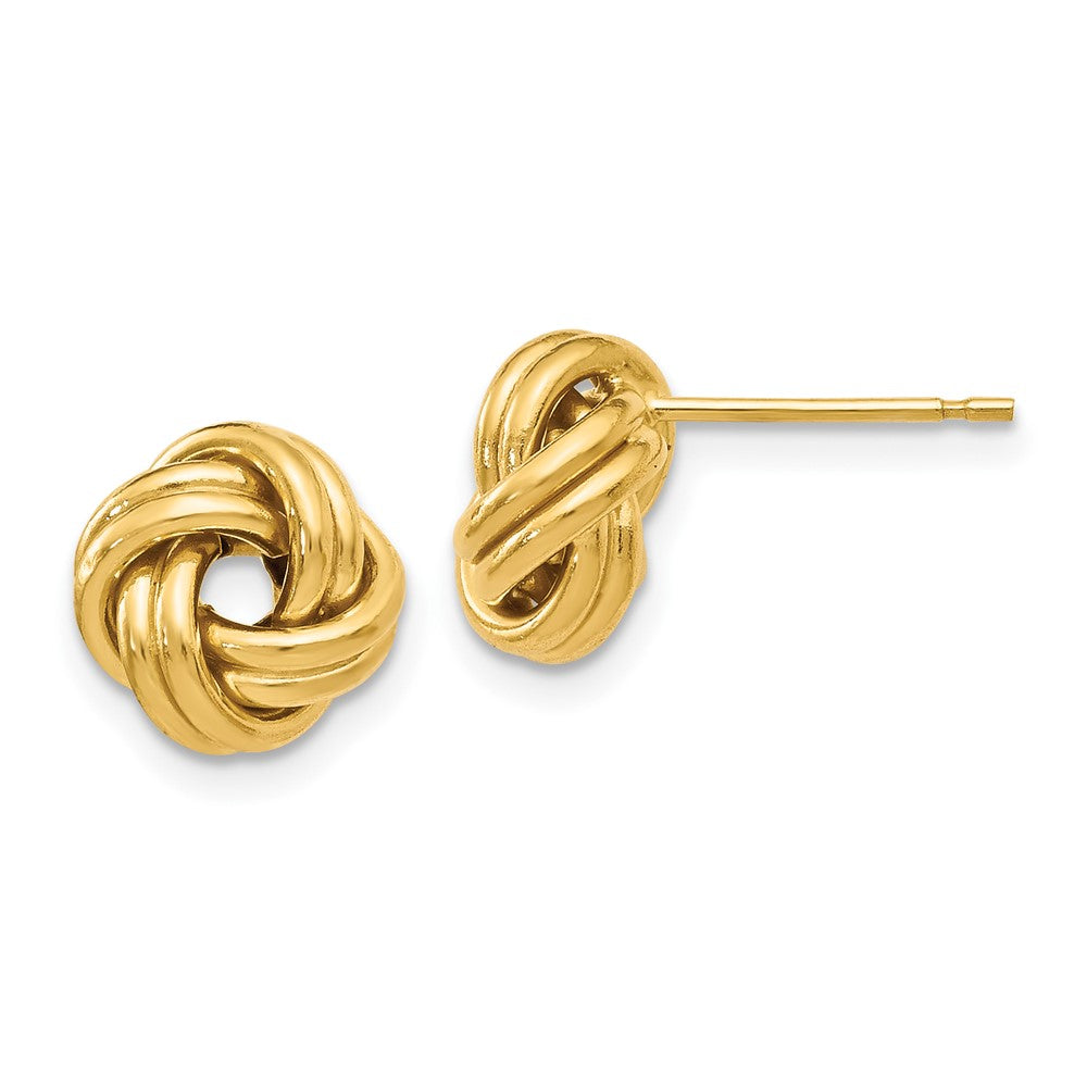 14k Yellow Gold Polished Love Knot Stud Earrings