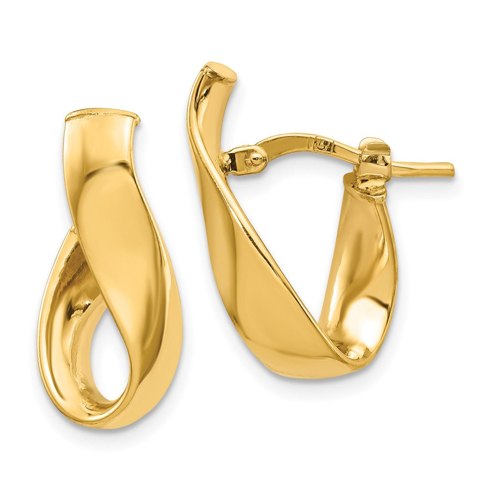 14k Yellow Gold 5mm High Polished Hoop Earrings
