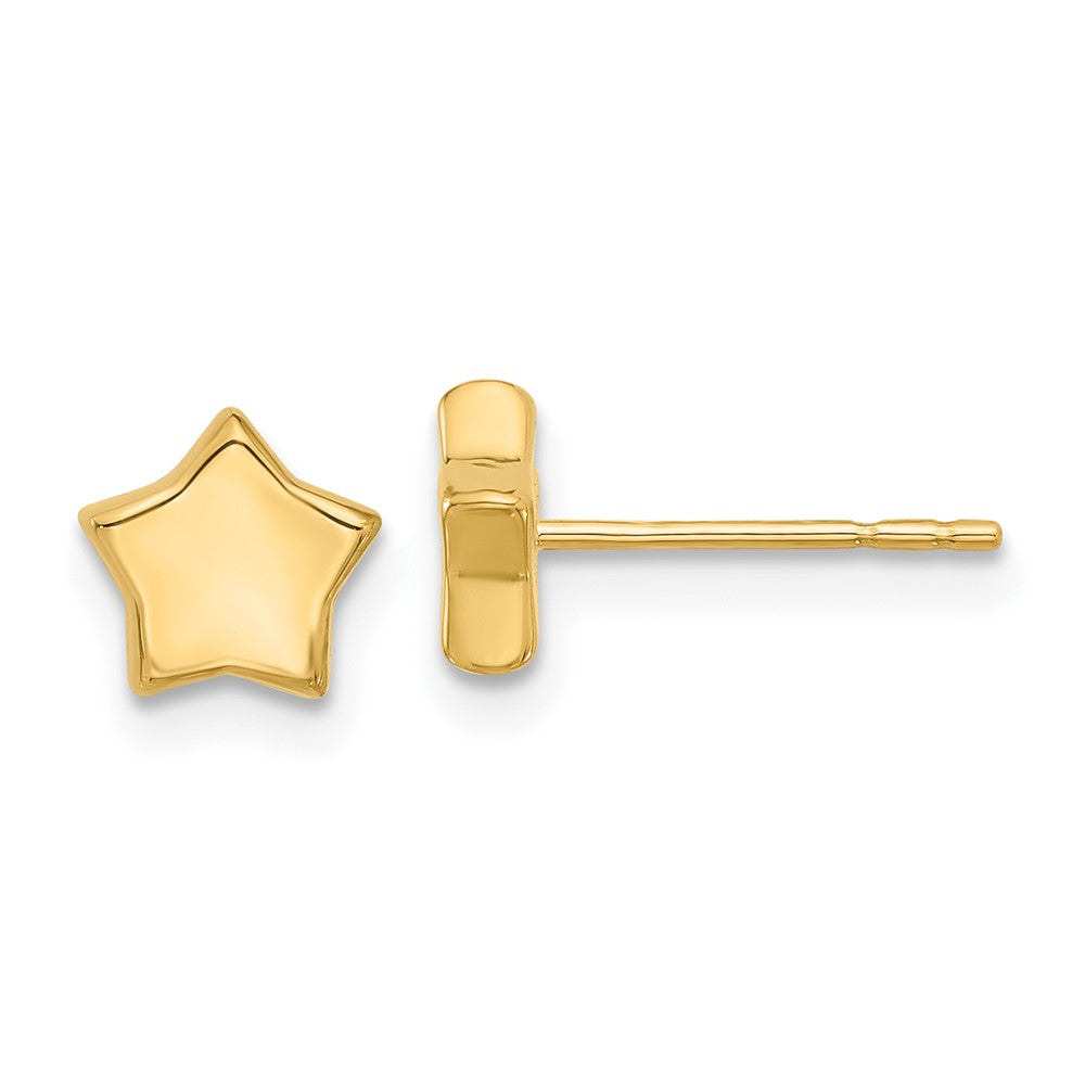 14k Yellow Gold Polished Stars Stud Earrings