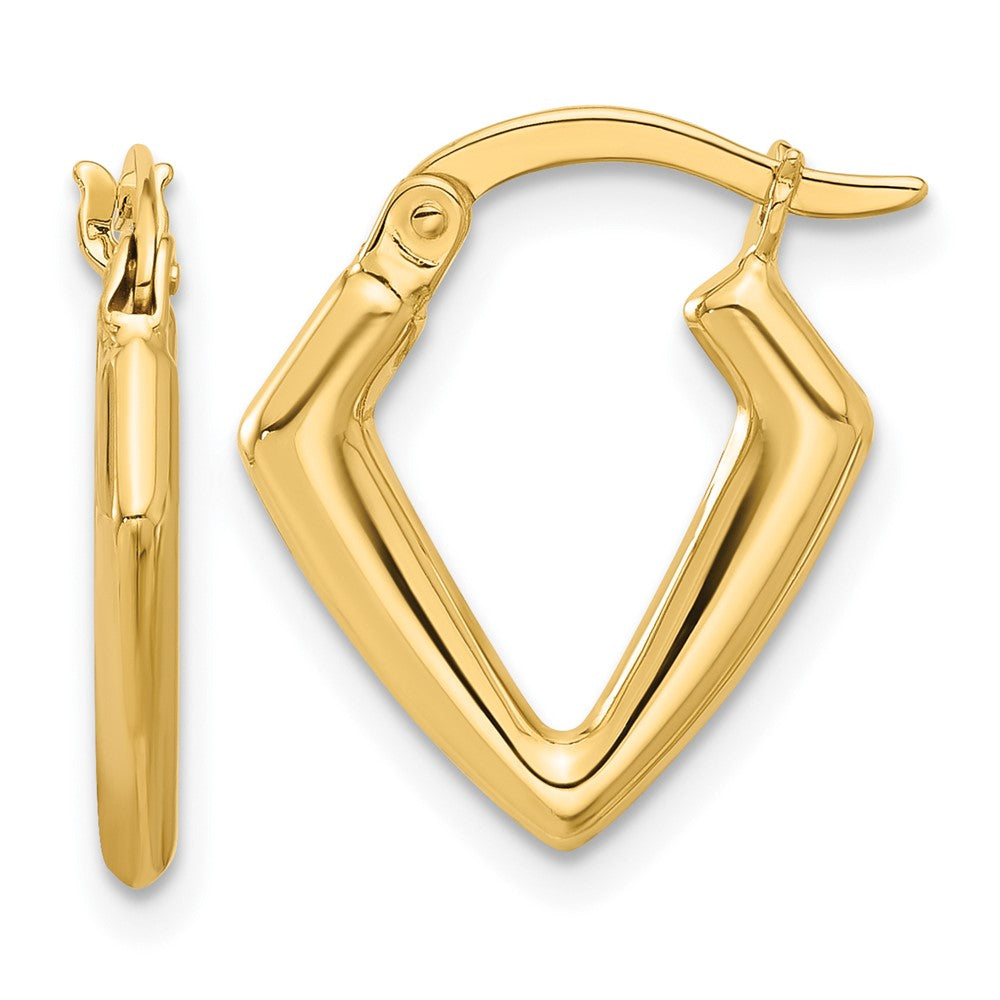 14k Yellow Gold Polished Fancy Hoop Earrings
