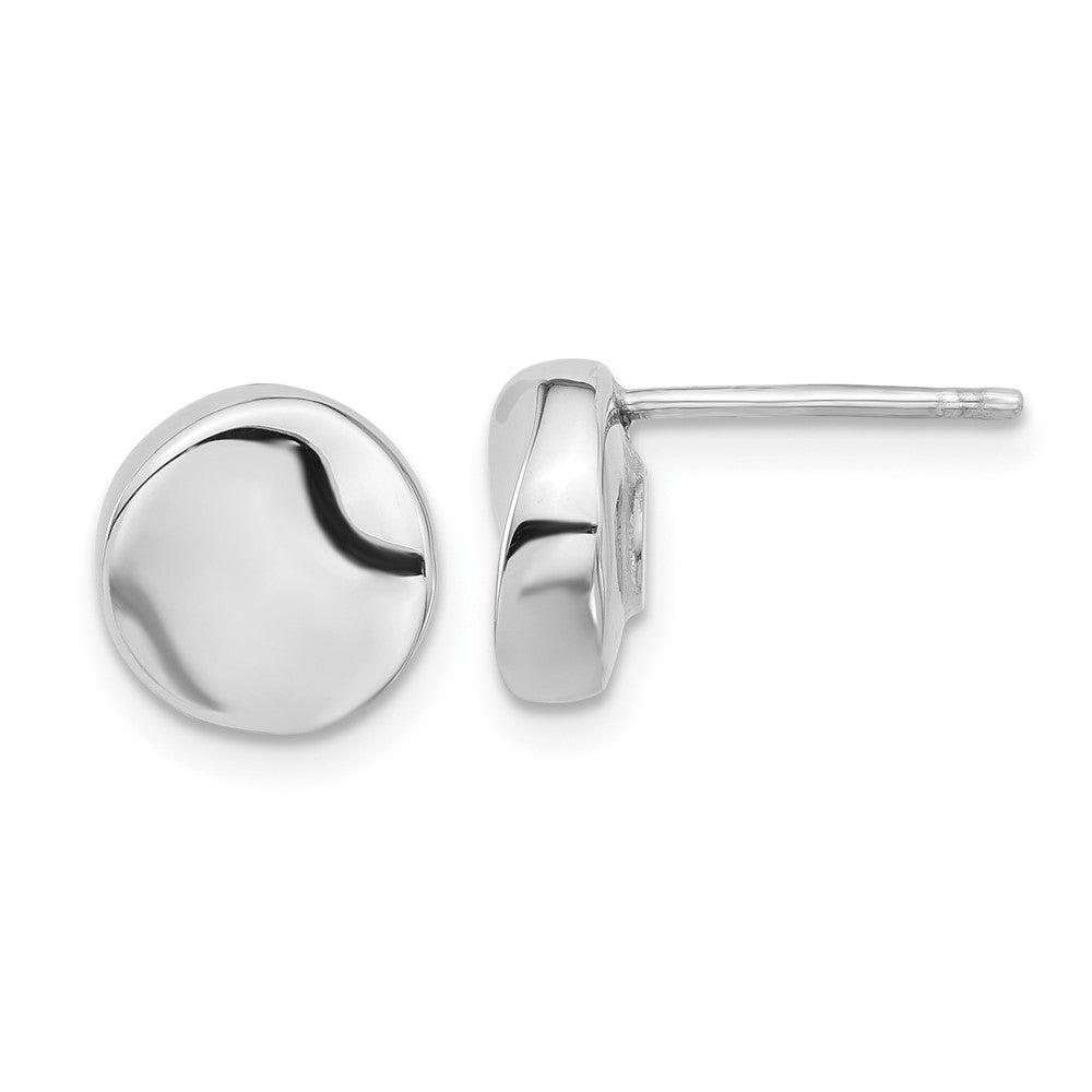 14K White Gold Polished Stud Earrings