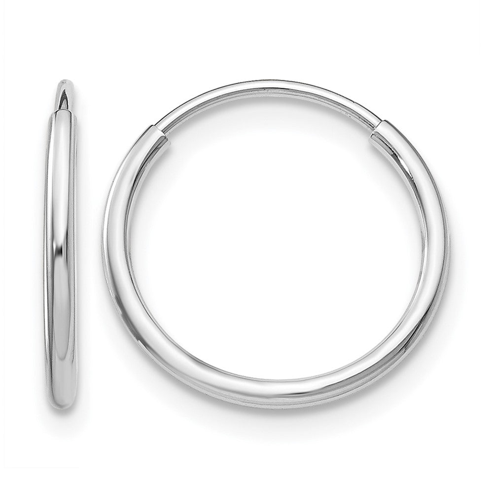 14k Gold 1.20mm Endless Hoop Earrings L-14 mm, W-14 mm