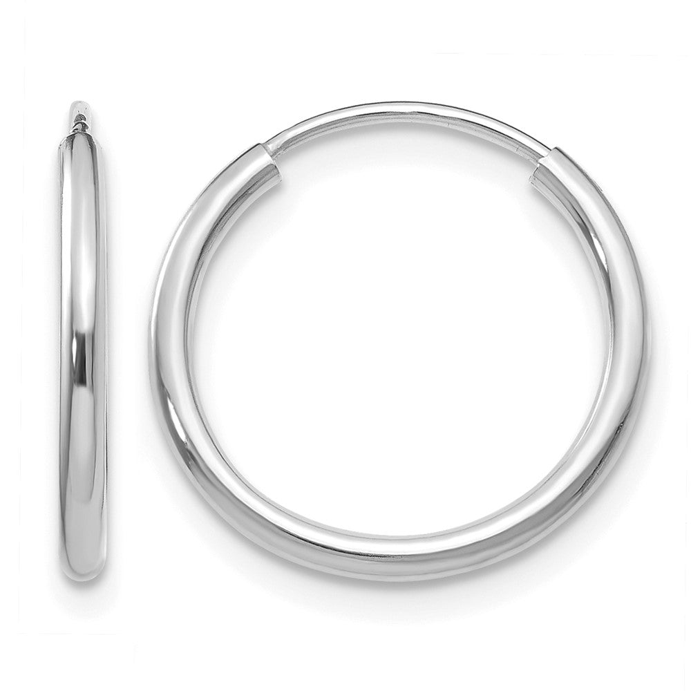 14k Gold 1.50mm Polished Round Endless Hoop Earrings L-16 mm, W-16 mm