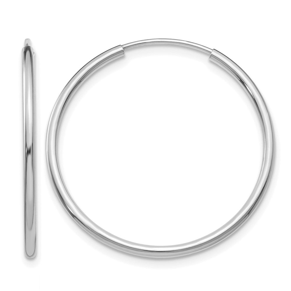 14k Gold 1.50mm Polished Round Endless Hoop Earrings L-25 mm, W-25 mm