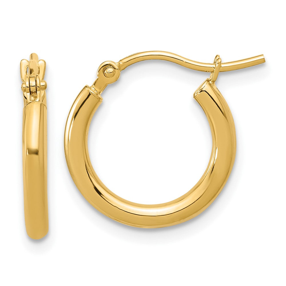 14k Yellow Gold Polished 2x15mm Polished Hoop Earrings